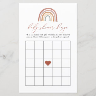Papier Baby shower Rainbow Jeu de Bingo