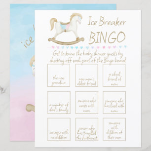 Papier Baby shower rocheux bleu rose  Bingo