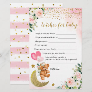 Papier Baby shower rose Bearly Souhaite Pour Bébé