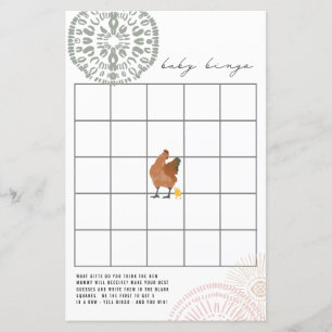 Papier Baby shower rose poulet Jeu de Bingo
