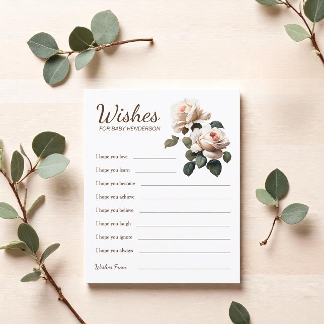 Papier Baby shower Rose Thé Pour Bébé (Tea Rose Baby Shower Wishes For Baby)