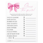 Baby shower ruban rose - Jeu devinez le prix