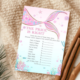 Papier Baby Shower Sirène Le Juste Prix Jeu