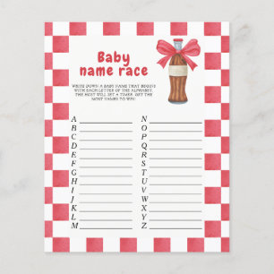 Papier baby shower soda - Jeu de course de noms de bébé