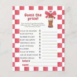 Papier Baby-shower soda - Jeu devinez le prix