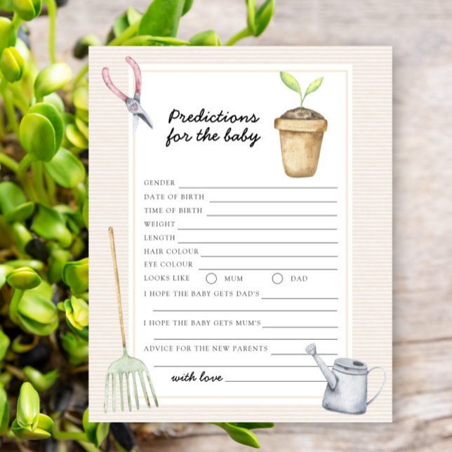 Papier Baby shower Sprout - prédictions et conseils pour  (Créateur téléchargé)
