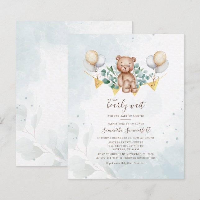 Papier Baby shower sur le thème d'un petit garçon à l'aqu (Devant / Derrière)