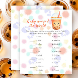 Papier Baby shower thé - Jeu bébé autour du monde