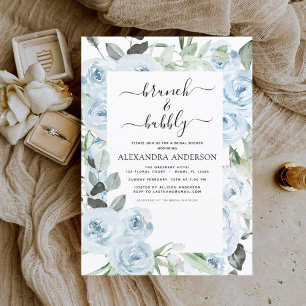 Papier Baby Shower Thème Dusty Blue Brunch & Bubbly
