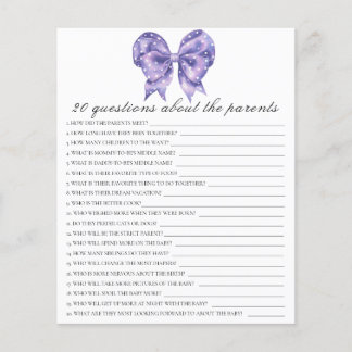 Papier Baby shower thème ruban - 20 questions sur les par