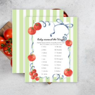Papier Baby shower tomate - bébé dans le monde jeu