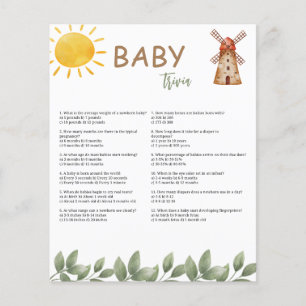 Papier Baby shower Trivia Jeu