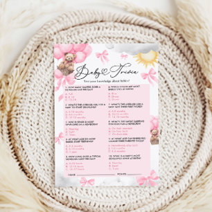Papier Baby shower Trivia Jeu