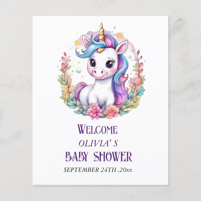 Papier Baby shower Unicorn (Devant)