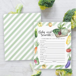 Papier Baby shower végétal - Jeu de mots mêlés pour bébé