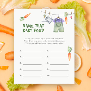 Papier Baby shower végétal - Nommez ce bébé jeu de nourri