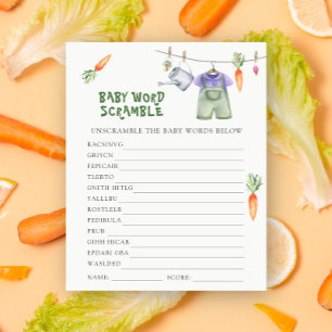 Papier Baby shower Veggie - Baby Word Scramble Jeu