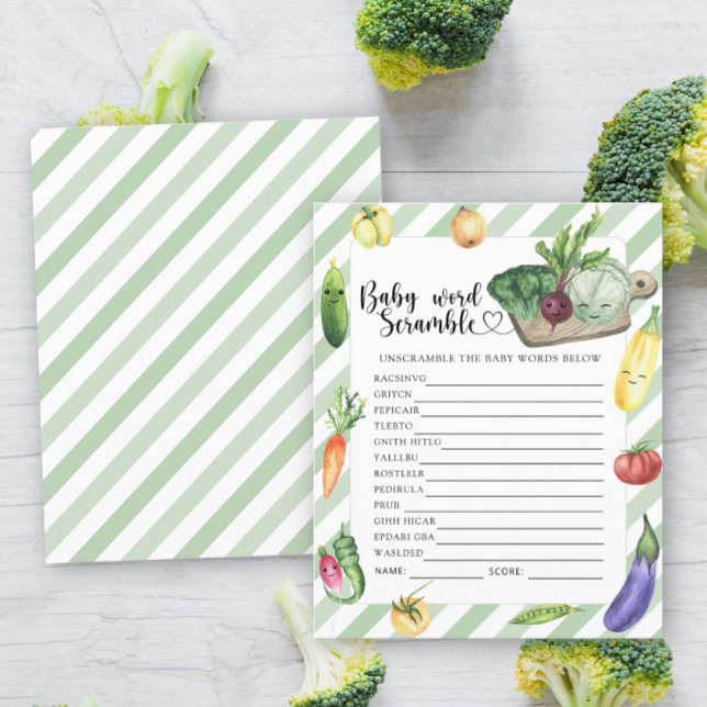 Papier Baby shower Veggie - Baby Word Scramble Jeu (Créateur téléchargé)