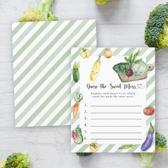 Papier Baby shower Veggie - Devinez le jeu Sweet Mess (Créateur téléchargé)