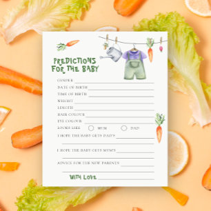 Papier Baby shower Veggie - prédictions et conseils pour