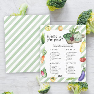 Papier Baby shower Veggie - Qu'y a-t-il dans votre sac à