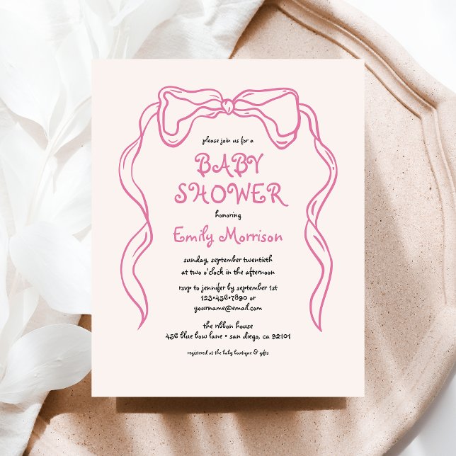 Papier Baby shower Whimsky Quirky Rose Bow Budget (Créateur téléchargé)