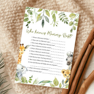 Papier Baby Shower Wild One - Jeu Qui connaît le mieux Ma