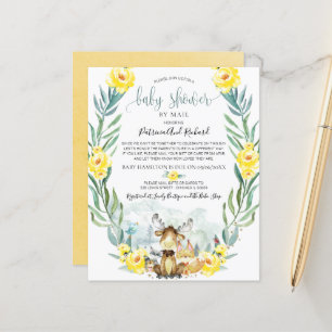 Papier Baby shower Woodland Par Courrier Budget Invitatio