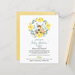 Papier Baby shower Woodland Par Courrier Budget Invitatio