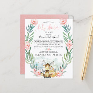 Papier Baby shower Woodland Par Courrier Budget Invitatio