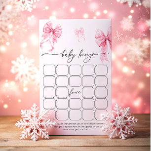 Papier Baby Son Froid Dehors Pink Bow Bingo Jeu