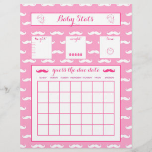 Papier Baby Stats Guess The due Date Baby shower jeu