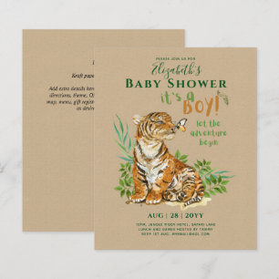Papier Baby Tiger Genre Révéler les invitations à la douc
