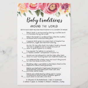 Papier Baby Traditions jeu Baby shower partie
