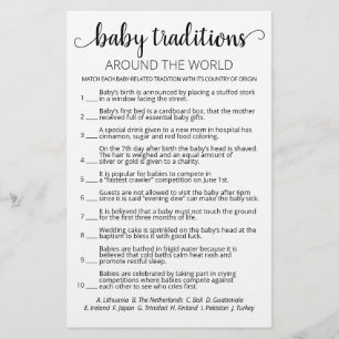 Papier Baby Traditions jeu Baby shower partie