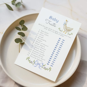 Papier Baby Traits Blue Silly Goose baby shower jeu