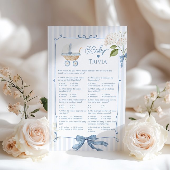 Papier Baby Trivia French Nursery Blue Coquette Carriage (Créateur téléchargé)