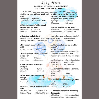 Papier Baby Trivia Little Blue Lamb Douche Jeu
