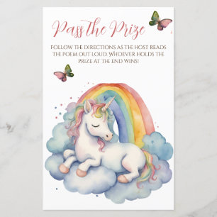 Papier Baby Unicorn fille Baby shower Passez le jeu de pr