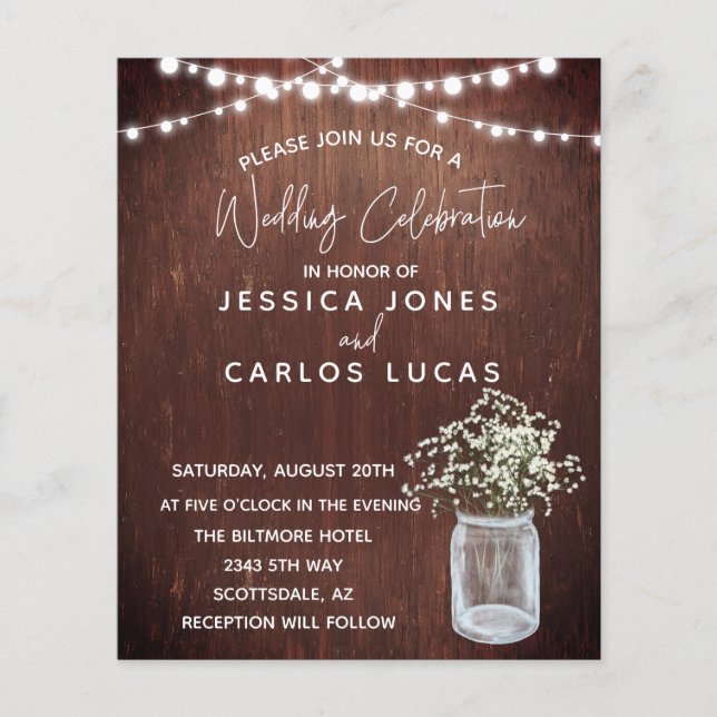 Papier Baby's Breath de Gypsophile en pot Mason petit bud (Devant)