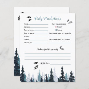 Papier Babyshower baby prédictions thème aventure rustiqu
