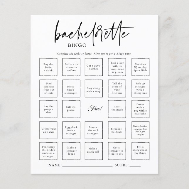 Papier Bachelorette Bingo Party (Devant)