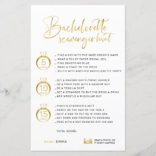 Papier Bachelorette Faux Gold personnalisable