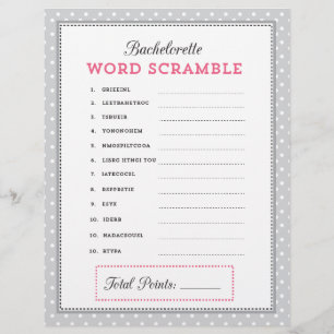 Papier Bachelorette Gris et Rose Jeu