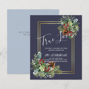 Papier Baies Rouges d'Hiver Cônes de Pin Mariage