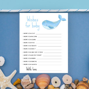 Papier Baleine aquarelle - Vœux pour bébé