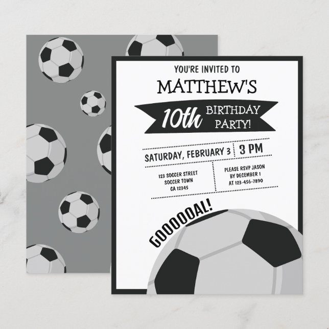 Papier Ball de football mignon Ruban Budget Anniversaire  (Devant / Derrière)