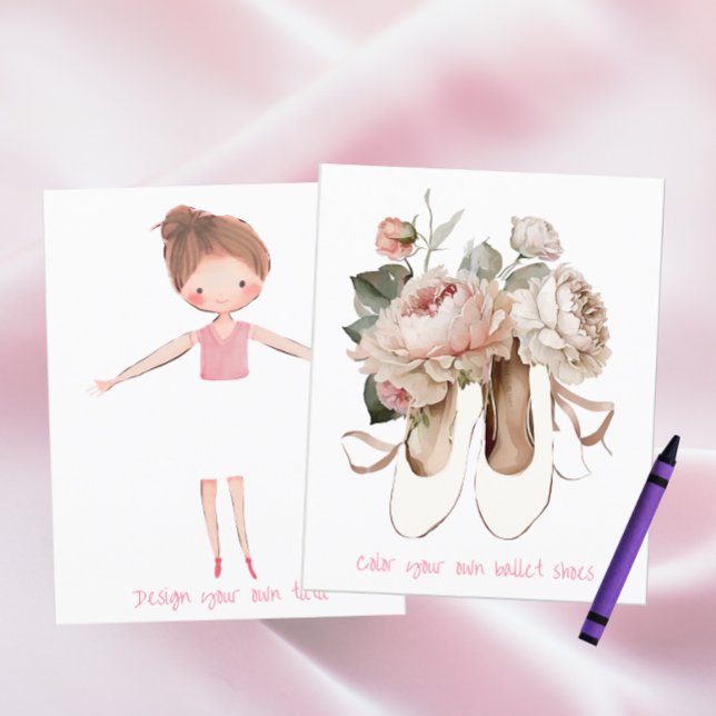 Papier Ballerina Danse Anniversaire Fête Coloration Activ (Créateur téléchargé)