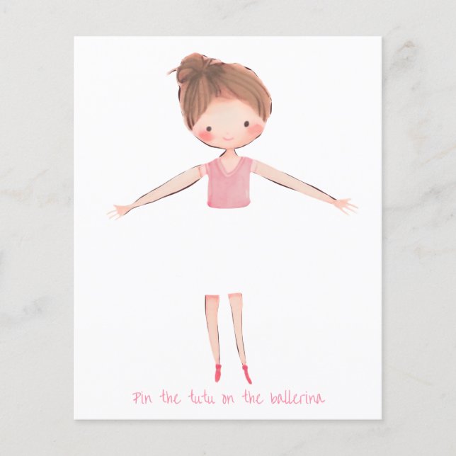 Papier Ballerina Danse Anniversaire Fête Pin Tutu (Devant)