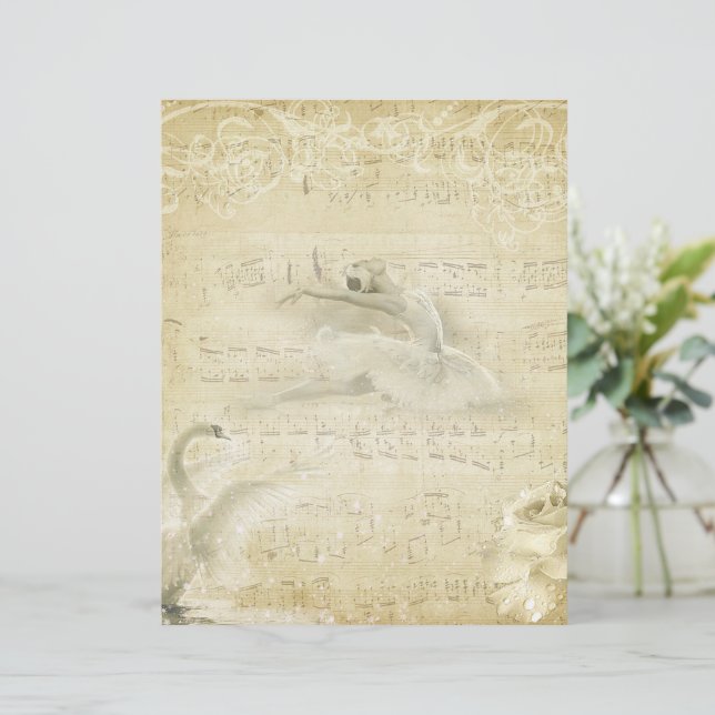 Papier Ballerine et cygne vintage (Debout devant)